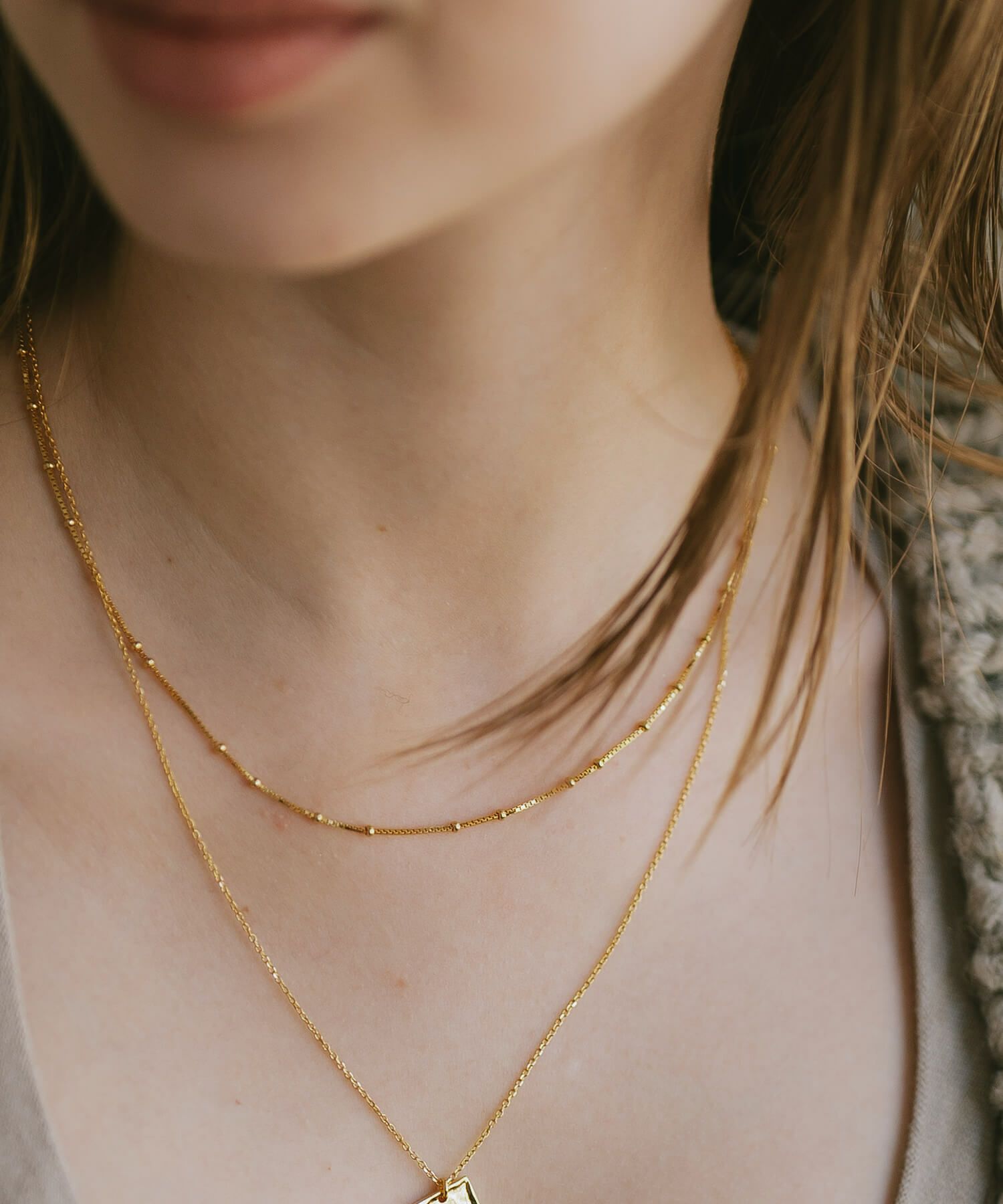 【ドラマ衣装協力】ネックレスチェーンのみ ネックレス シルバー レディース 金属アレルギー対応 【Arete アレーテ】 チェーンだけ シンプル 2連 ロング メンズ 2本セット シルバー925 ゴールド ショート 18金 仕上げ k18 ニッケルフリー 長さ38cm 50cm おしゃれ 大人 可愛い