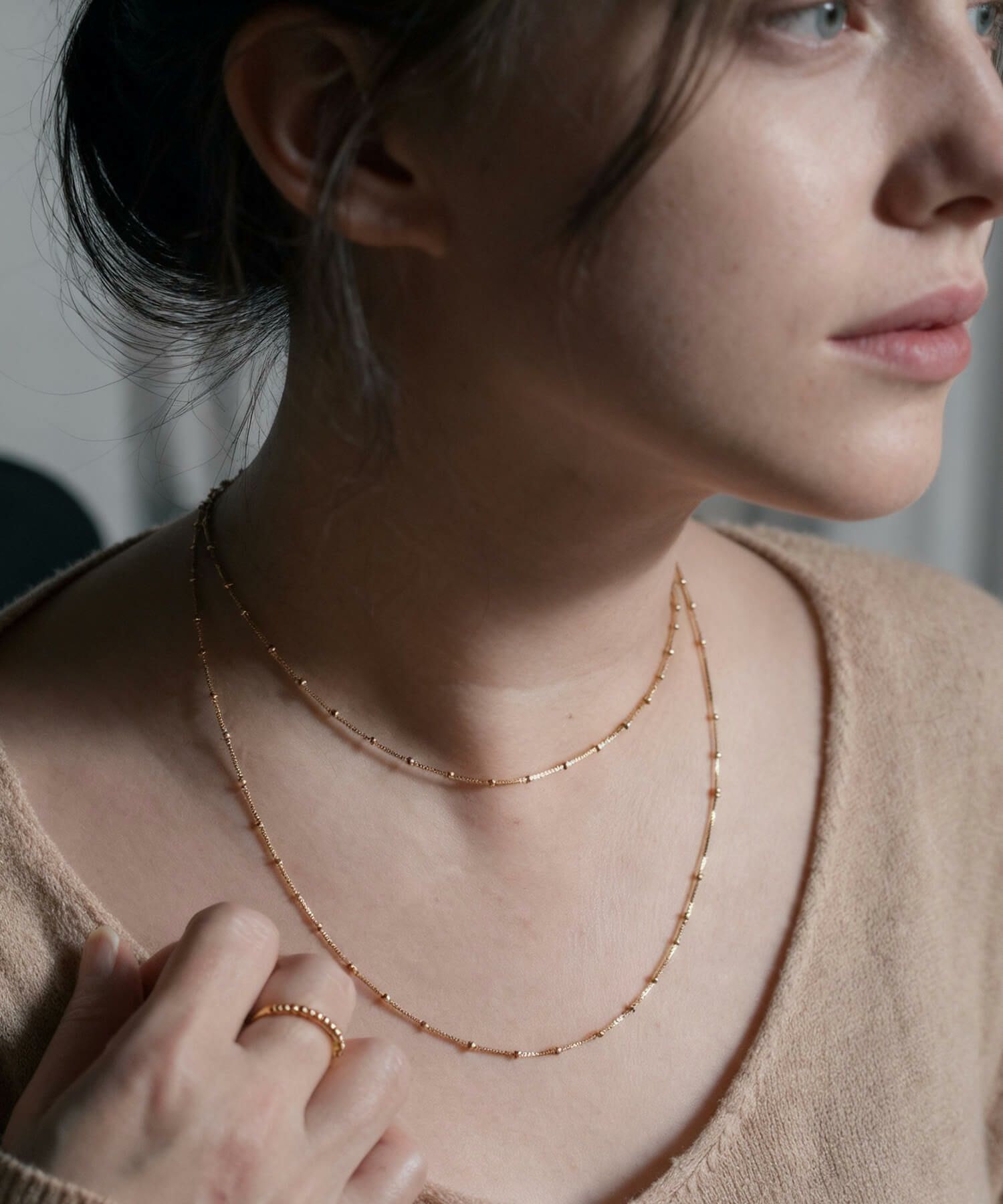 【ドラマ衣装協力】ネックレスチェーンのみ ネックレス シルバー レディース 金属アレルギー対応 【Arete アレーテ】 チェーンだけ シンプル 2連 ロング メンズ 2本セット シルバー925 ゴールド ショート 18金 仕上げ k18 ニッケルフリー 長さ38cm 50cm おしゃれ 大人 可愛い