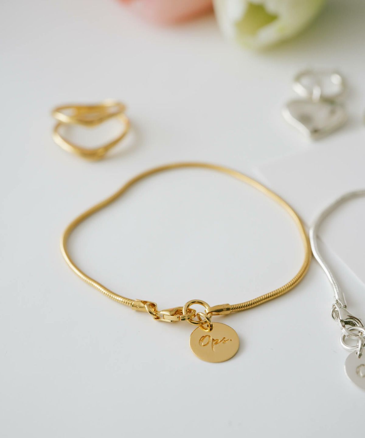 ゴールド スネークチェーン 細め ブレスレット 女性 レディース シルバー925