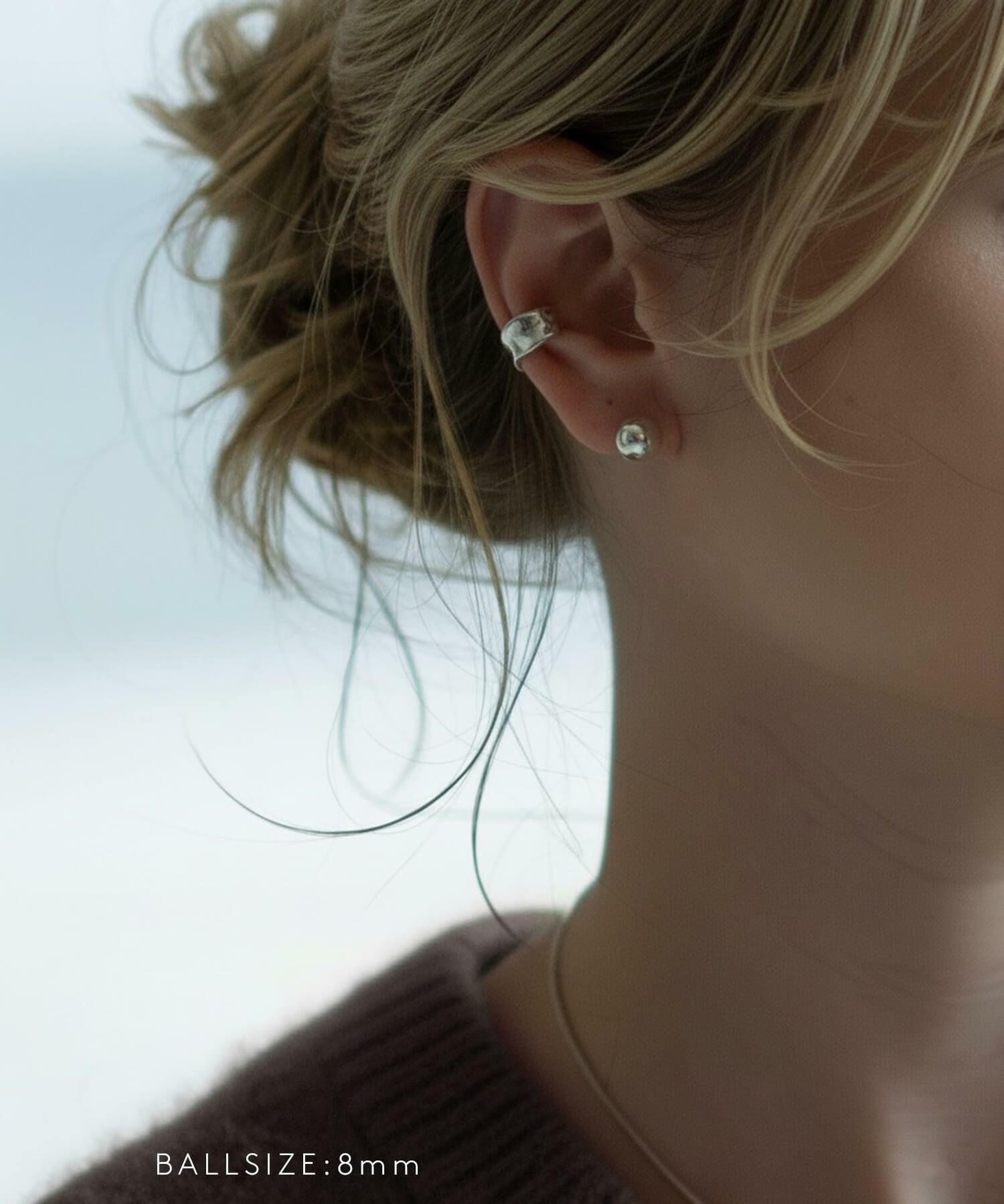 Silver925 Round Ball Stud Earrings HELMIE -ヘルミー- | Ops.(オプス
