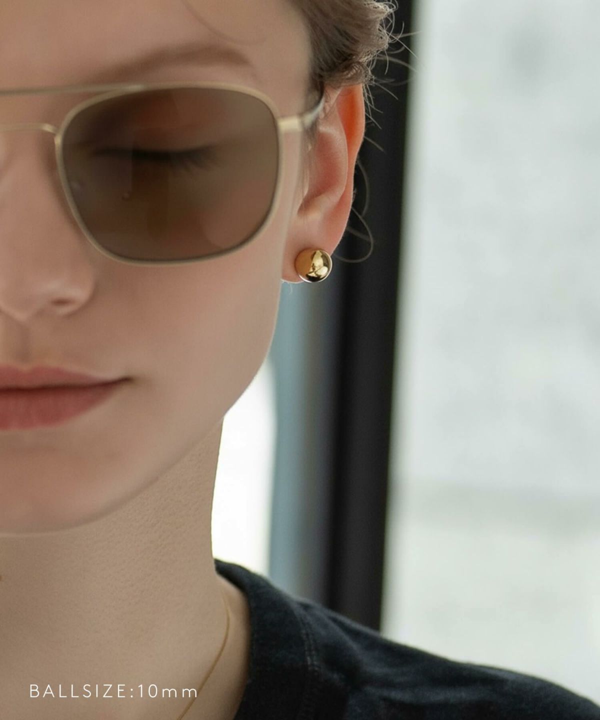 ピアスキャッチボールシルバー925大きめ大ぶり丸玉【HELMIEヘルミー】ピアス丸イエローゴールドスタッドピアスボールボールピアスメタルボール円形ピアス金属アレルギー18金ピアスゴールド大ぶり金属アレルギーピアス