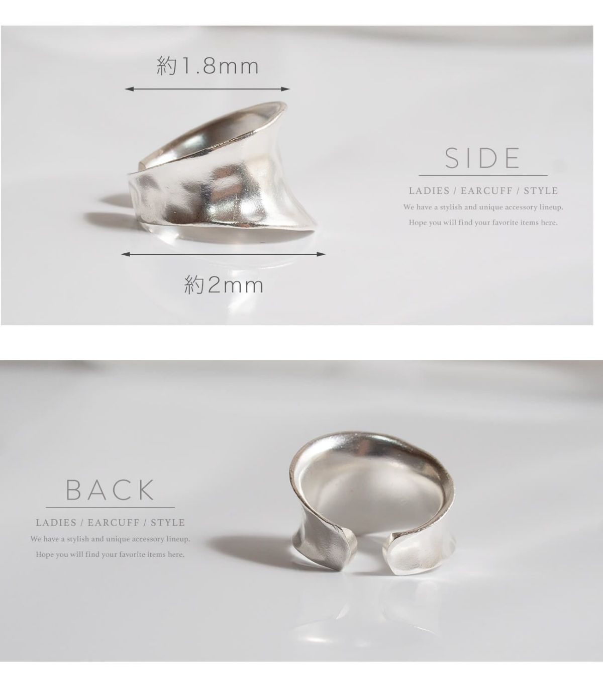 ピンキーリング イヤーカフ 大ぶり レディース シンプル シルバー925 イヤカフ イヤーカフス ノンホールピアス ピアリング 【GOLDA ゴルダ】 イヤリング Silver925 金属アレルギー対応 片耳用 フック ピアス おしゃれ