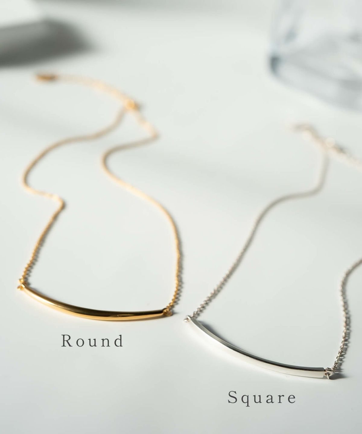 ネックレス レディース シンプル シルバー ゴールド ネックレス 【Tigo ティゴ】 silver925 18KGP スマイルライン プレート 金属アレルギー対応 シルバー925 silver925 小豆チェーン 長さ40cm+5cm おしゃれ 大人 可愛い