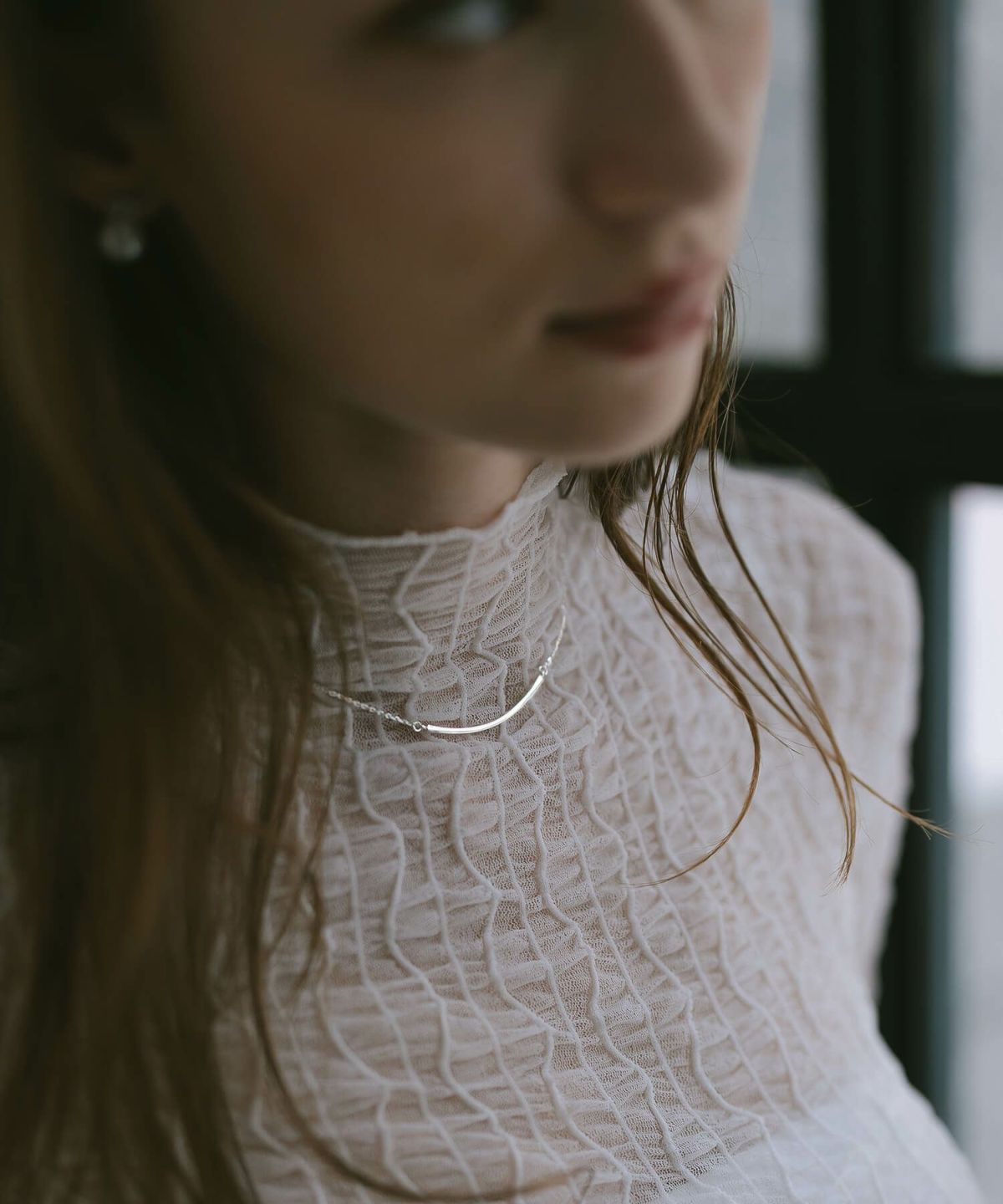 ネックレス レディース シンプル シルバー ゴールド ネックレス 【Tigo ティゴ】 silver925 18KGP スマイルライン プレート 金属アレルギー対応 シルバー925 silver925 小豆チェーン 長さ40cm+5cm おしゃれ 大人 可愛い