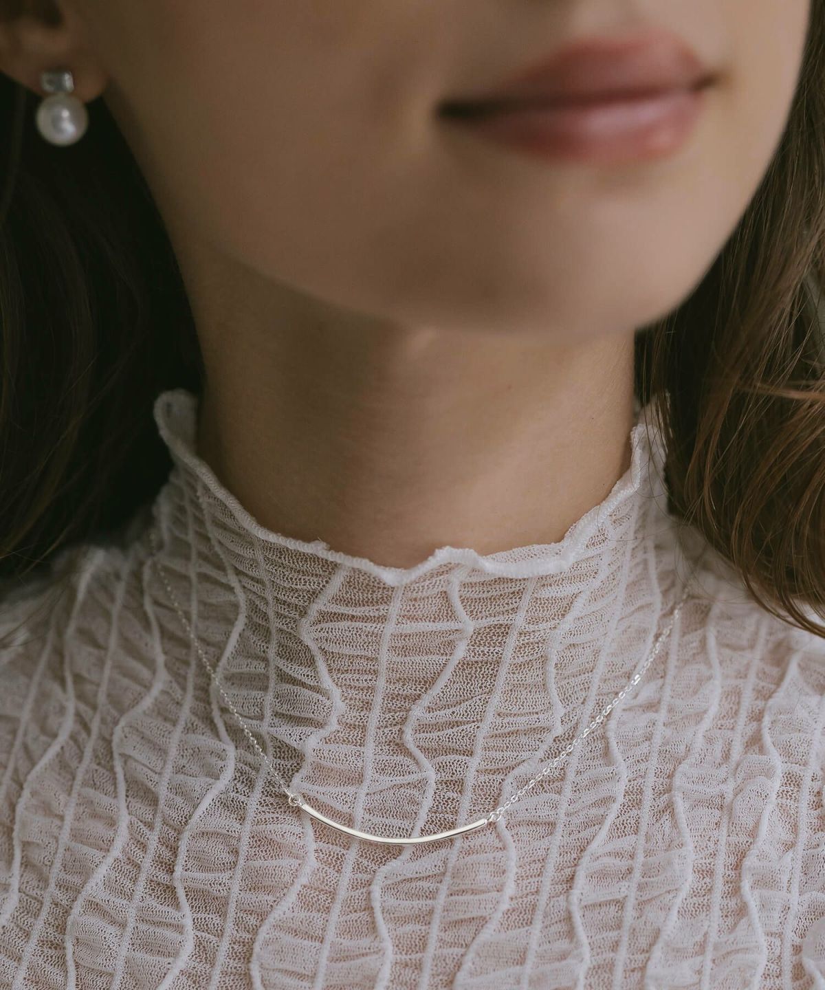 ネックレス レディース シンプル シルバー ゴールド ネックレス 【Tigo ティゴ】 silver925 18KGP スマイルライン プレート 金属アレルギー対応 シルバー925 silver925 小豆チェーン 長さ40cm+5cm おしゃれ 大人 可愛い