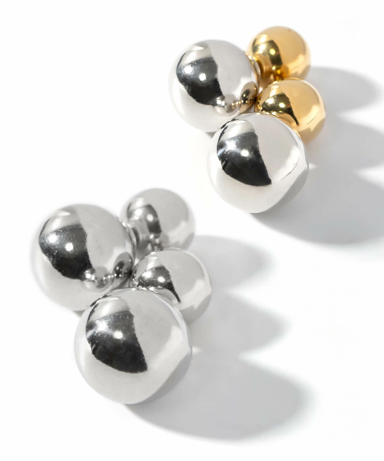 【訳ありアウトレット品】シルバー ピアス 【Pallo パロ】 silver925 シルバー925 バックキャッチピアス ダブルキャッチ シルバーピアス 大ぶり 両耳用 丸玉 シルバー トライバルピアス レトロ