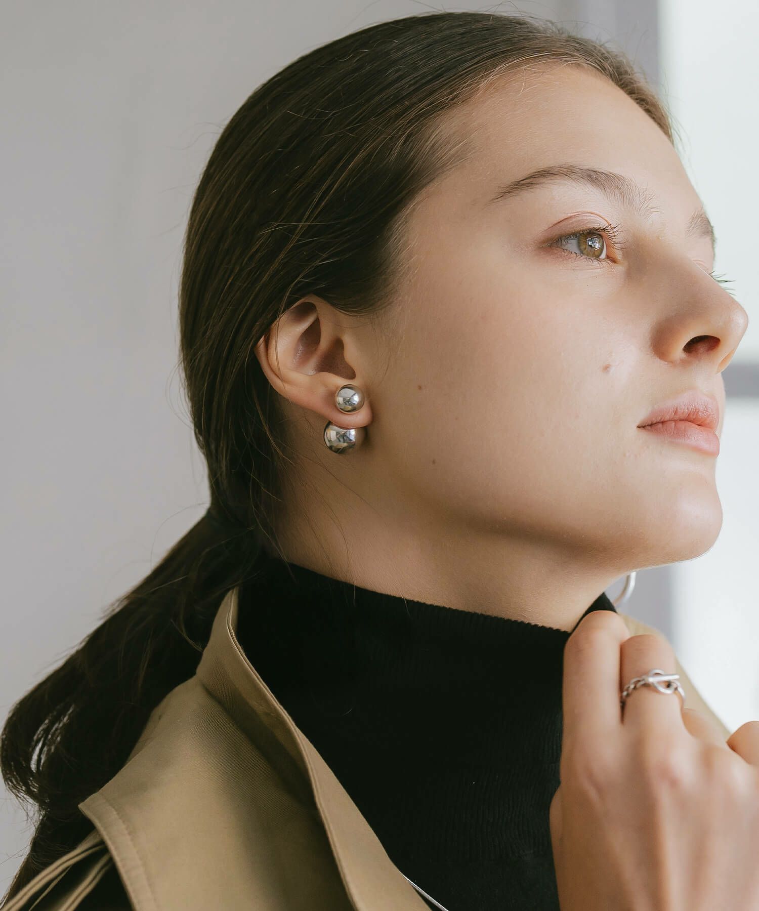 【訳ありアウトレット品】シルバー ピアス 【Pallo パロ】 silver925 シルバー925 バックキャッチピアス ダブルキャッチ シルバーピアス 大ぶり 両耳用 丸玉 シルバー トライバルピアス レトロ