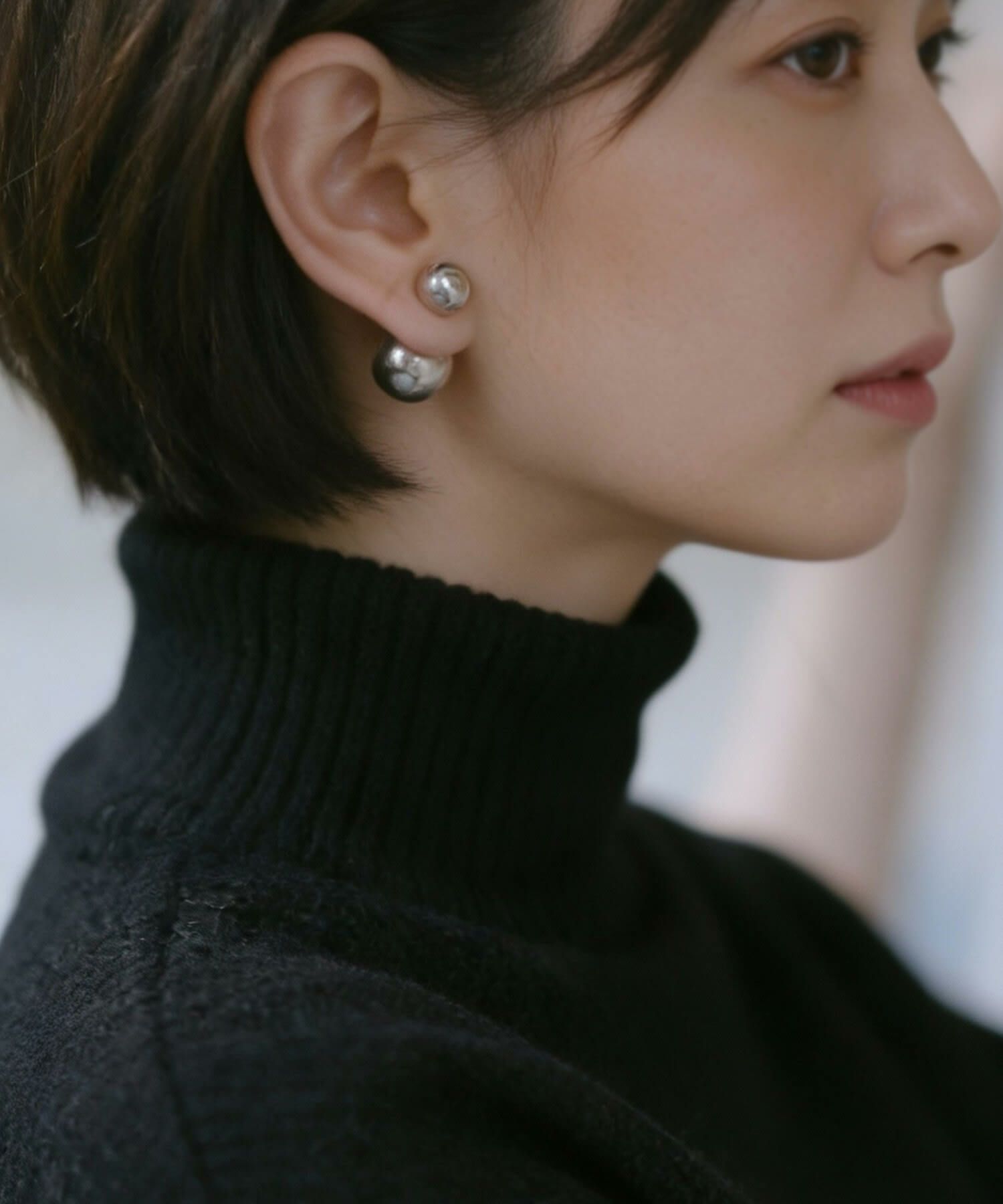 【訳ありアウトレット品】シルバー ピアス 【Pallo パロ】 silver925 シルバー925 バックキャッチピアス ダブルキャッチ シルバーピアス 大ぶり 両耳用 丸玉 シルバー トライバルピアス レトロ