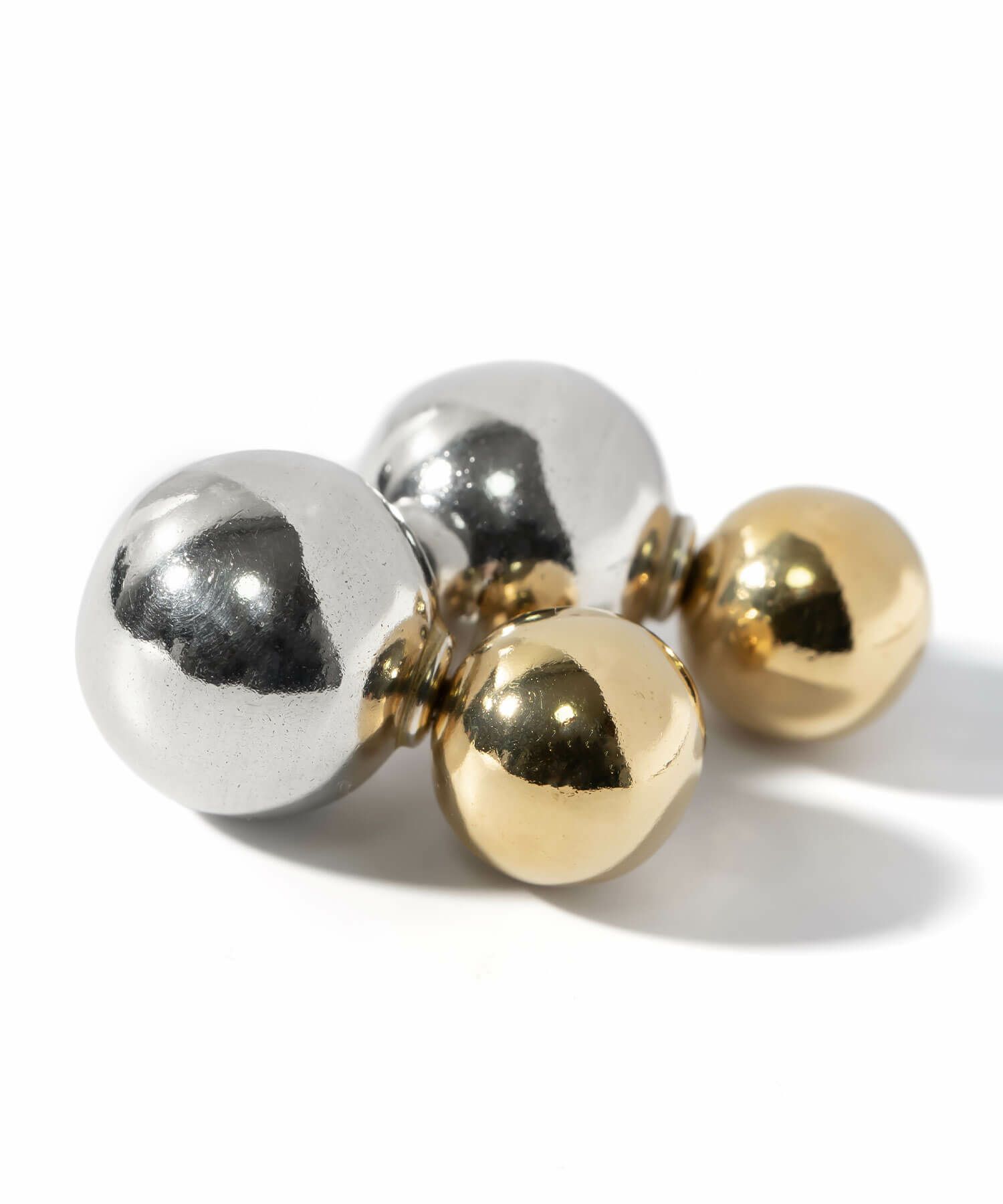【訳ありアウトレット品】シルバー ピアス 【Pallo パロ】 silver925 シルバー925 バックキャッチピアス ダブルキャッチ シルバーピアス 大ぶり 両耳用 丸玉 シルバー トライバルピアス レトロ