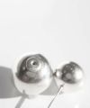 【訳ありアウトレット品】シルバー ピアス 【Pallo パロ】 silver925 シルバー925 バックキャッチピアス ダブルキャッチ シルバーピアス 大ぶり 両耳用 丸玉 シルバー トライバルピアス レトロ