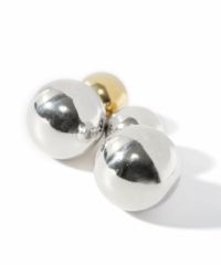 【訳ありアウトレット品】シルバー ピアス 【Pallo パロ】 silver925 シルバー925 バックキャッチピアス ダブルキャッチ シルバーピアス 大ぶり 両耳用 丸玉 シルバー トライバルピアス レトロ