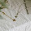 コインネックレス 無地 コイン ロング ネックレス レディース シンプル シルバー ネックレス 【Novac ノバック】 ペタル 丸 ラウンド サークル 金属アレルギー対応 シルバー925 silver925 たたき 小豆チェーン 長さ70cm+ 5cm おしゃれ 大人 可愛い ブランド