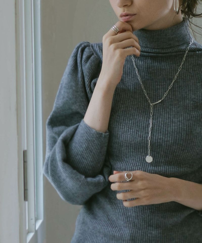 コインネックレス 無地 コイン ロング ネックレス レディース シンプル シルバー ネックレス 【Novac ノバック】 ペタル 丸 ラウンド サークル 金属アレルギー対応 シルバー925 silver925 たたき 小豆チェーン 長さ70cm+ 5cm おしゃれ 大人 可愛い ブランド