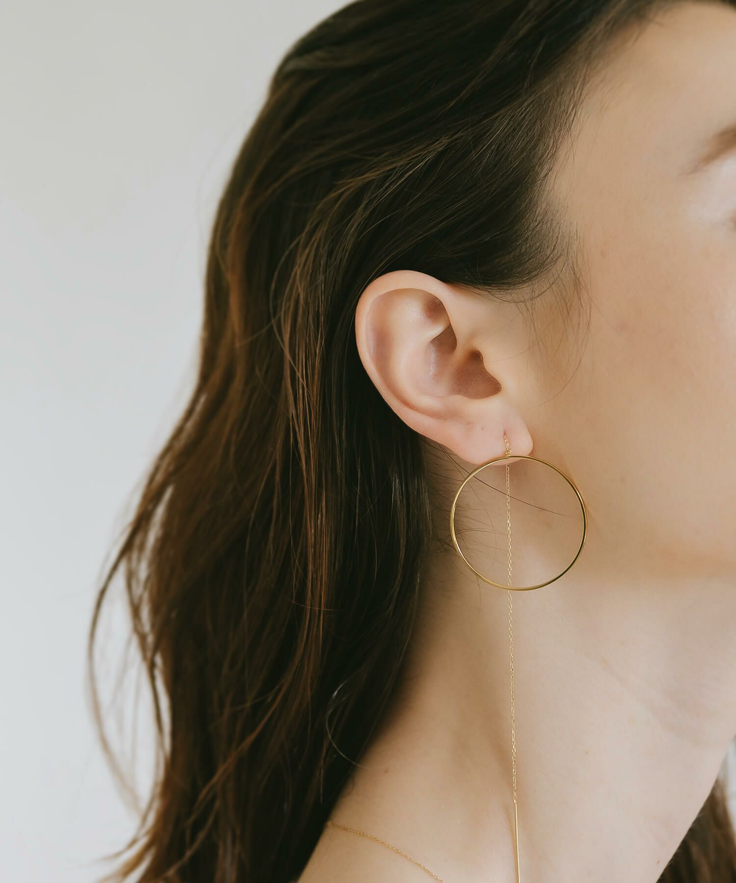 K10 Elegant Hoop Chain Earrings DENEB K10 -デネブ- | Ops.(オプス 