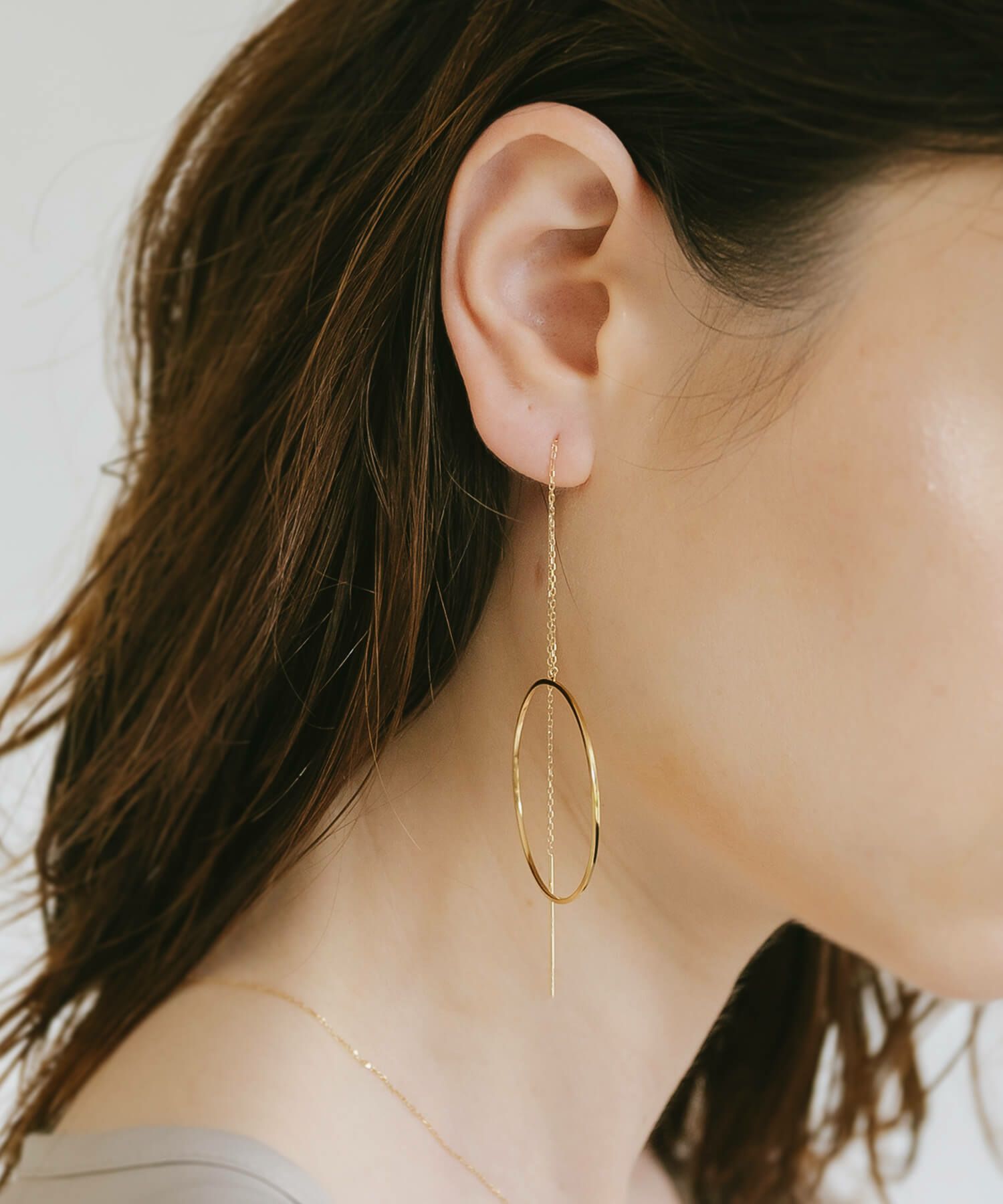 K10 Elegant Hoop Chain Earrings DENEB K10 -デネブ- | Ops.(オプス 