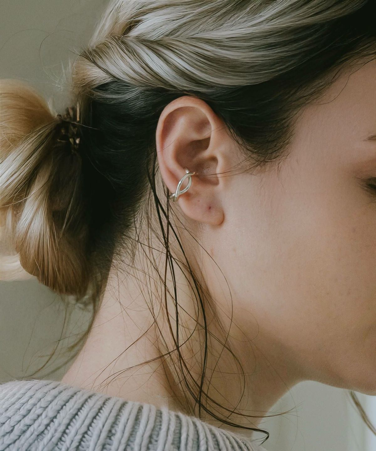 【訳ありアウトレット品】★通常価格→アウトレット価格 ピンキーリング イヤーカフ 大ぶり レディース シンプル シルバー925 イヤカフ イヤーカフス ノンホールピアス ピアリング 【XIRA エクシラ】 18k ゴールド仕上げ イヤリング Silver925 金属アレルギー対応 片耳用