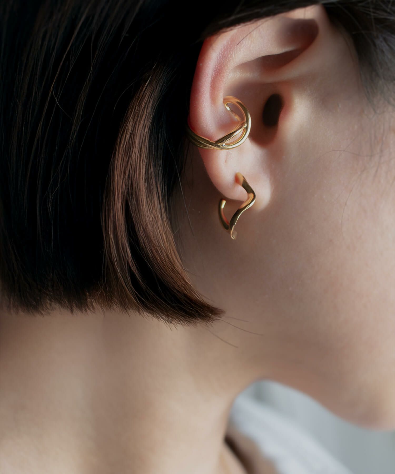 【訳ありアウトレット品】★通常価格→アウトレット価格 ピンキーリング イヤーカフ 大ぶり レディース シンプル シルバー925 イヤカフ イヤーカフス ノンホールピアス ピアリング 【XIRA エクシラ】 18k ゴールド仕上げ イヤリング Silver925 金属アレルギー対応 片耳用