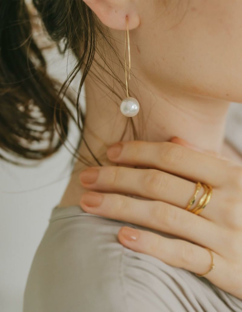 18金 K18 18k ゴールドピアス 華奢 パールピアス バロックパール ピアス k18 大粒 キャッチ パールピアス 18金 １８金 k18 １８k 金属アレルギー レディース ジュエリー アクセサリー ギフト プレゼント キャッチピアス 大人 可愛い おしゃれ