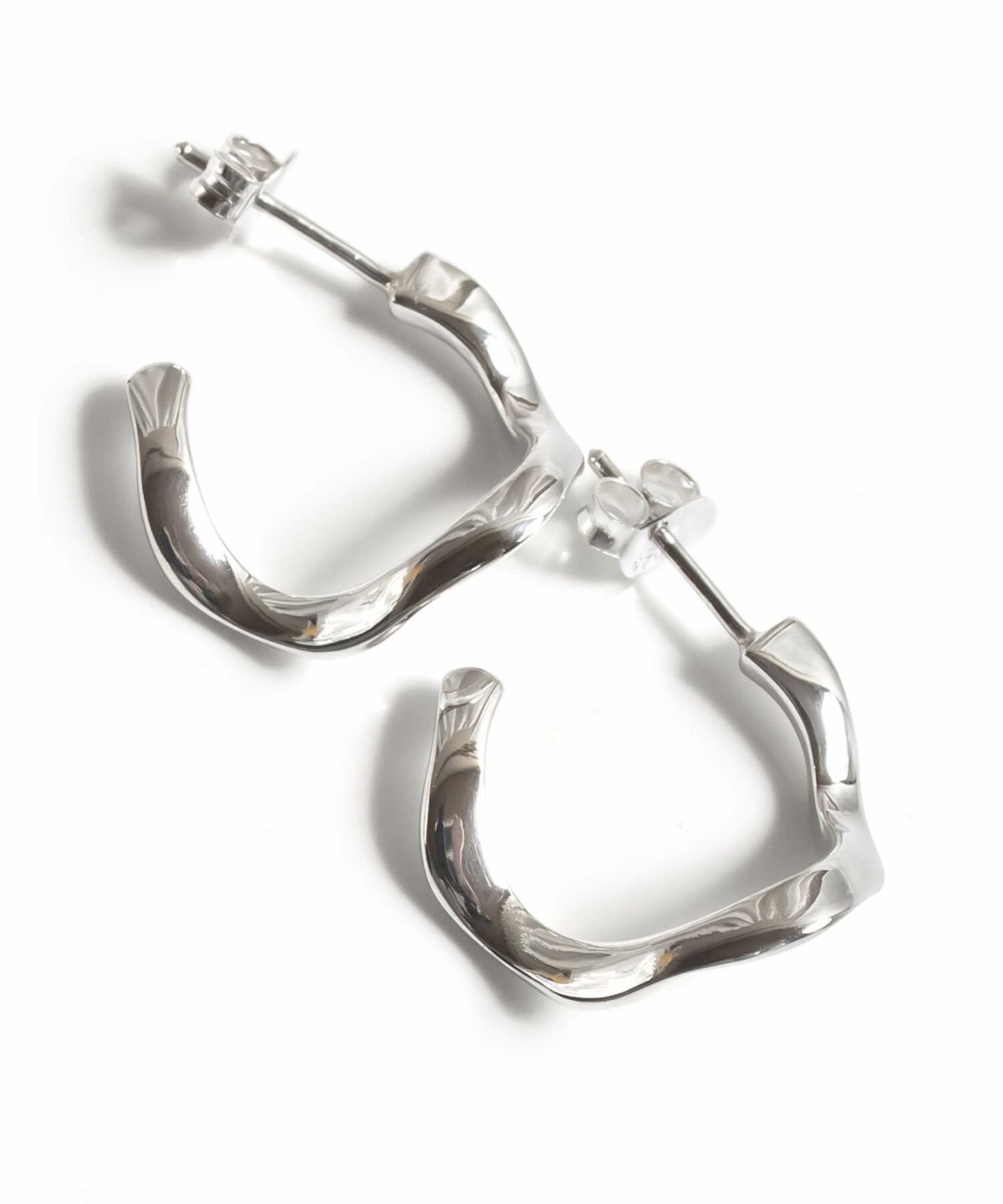 【訳ありアウトレット品】★通常価格→アウトレット価格 シルバー925 ピアス ウェーブ【 PIELE ピエル】 シルバー ゴールド ピアス Silver925 18K仕上げ 金属アレルギー対応 両耳用 フープピアス ピアス レトロ おしゃれ