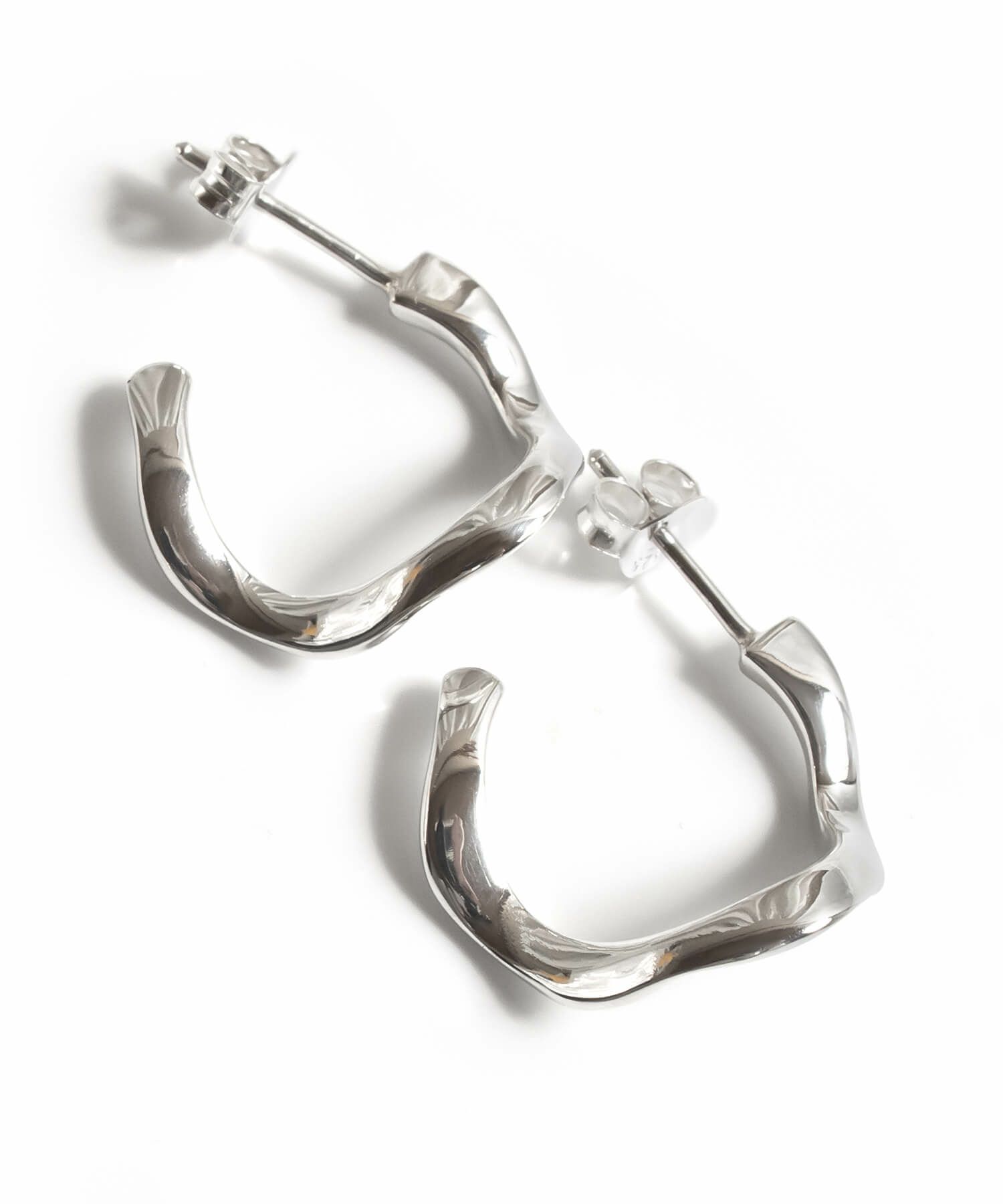 【訳ありアウトレット品】★通常価格→アウトレット価格 シルバー925 ピアス ウェーブ【 PIELE ピエル】 シルバー ゴールド ピアス Silver925 18K仕上げ 金属アレルギー対応 両耳用 フープピアス ピアス レトロ おしゃれ