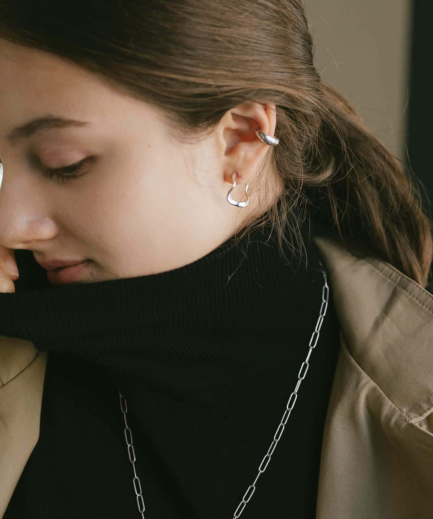 【訳ありアウトレット品】★通常価格→アウトレット価格 シルバー925 ピアス ウェーブ【 PIELE ピエル】 シルバー ゴールド ピアス Silver925 18K仕上げ 金属アレルギー対応 両耳用 フープピアス ピアス レトロ おしゃれ