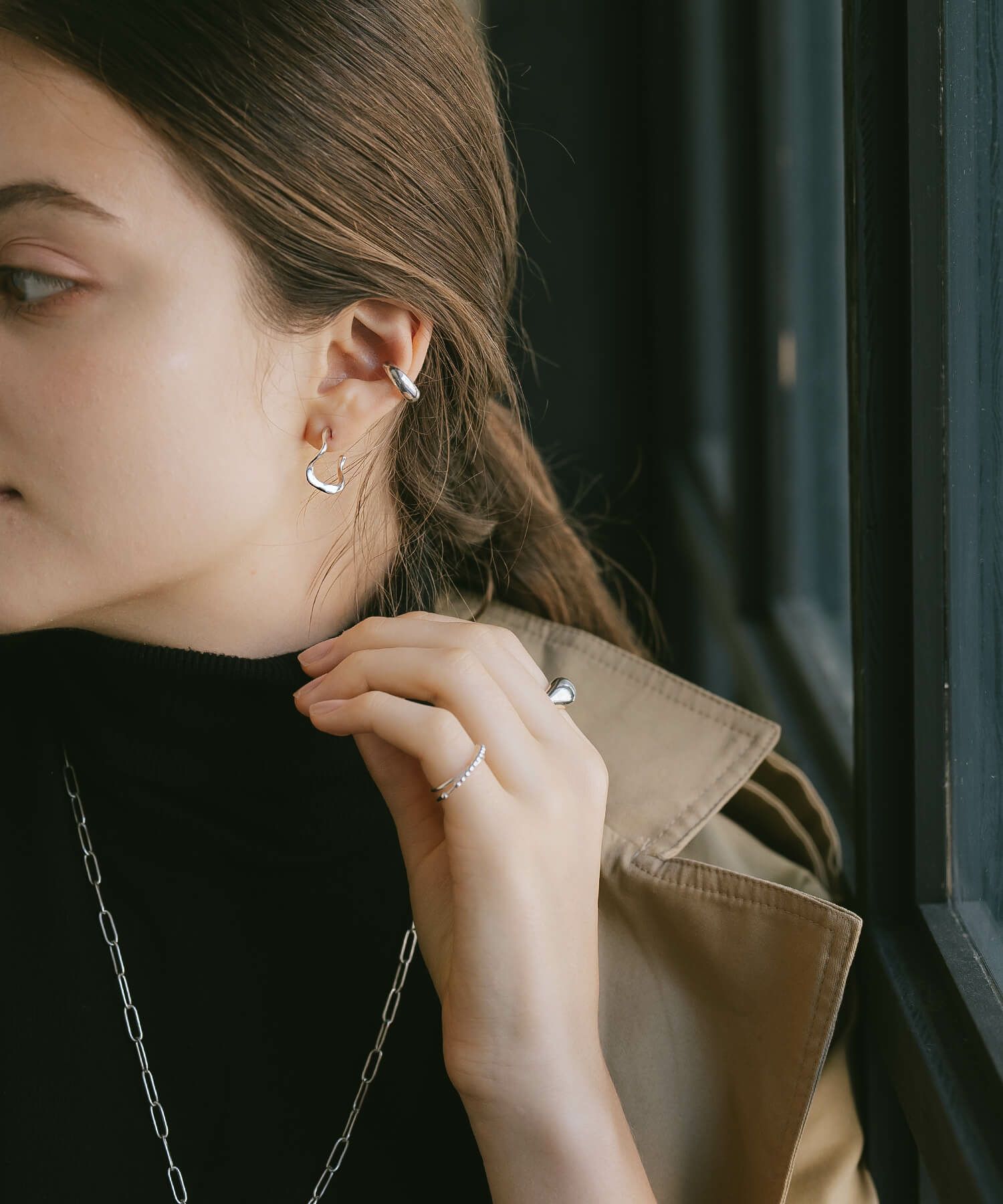 【訳ありアウトレット品】★通常価格→アウトレット価格 シルバー925 ピアス ウェーブ【 PIELE ピエル】 シルバー ゴールド ピアス Silver925 18K仕上げ 金属アレルギー対応 両耳用 フープピアス ピアス レトロ おしゃれ