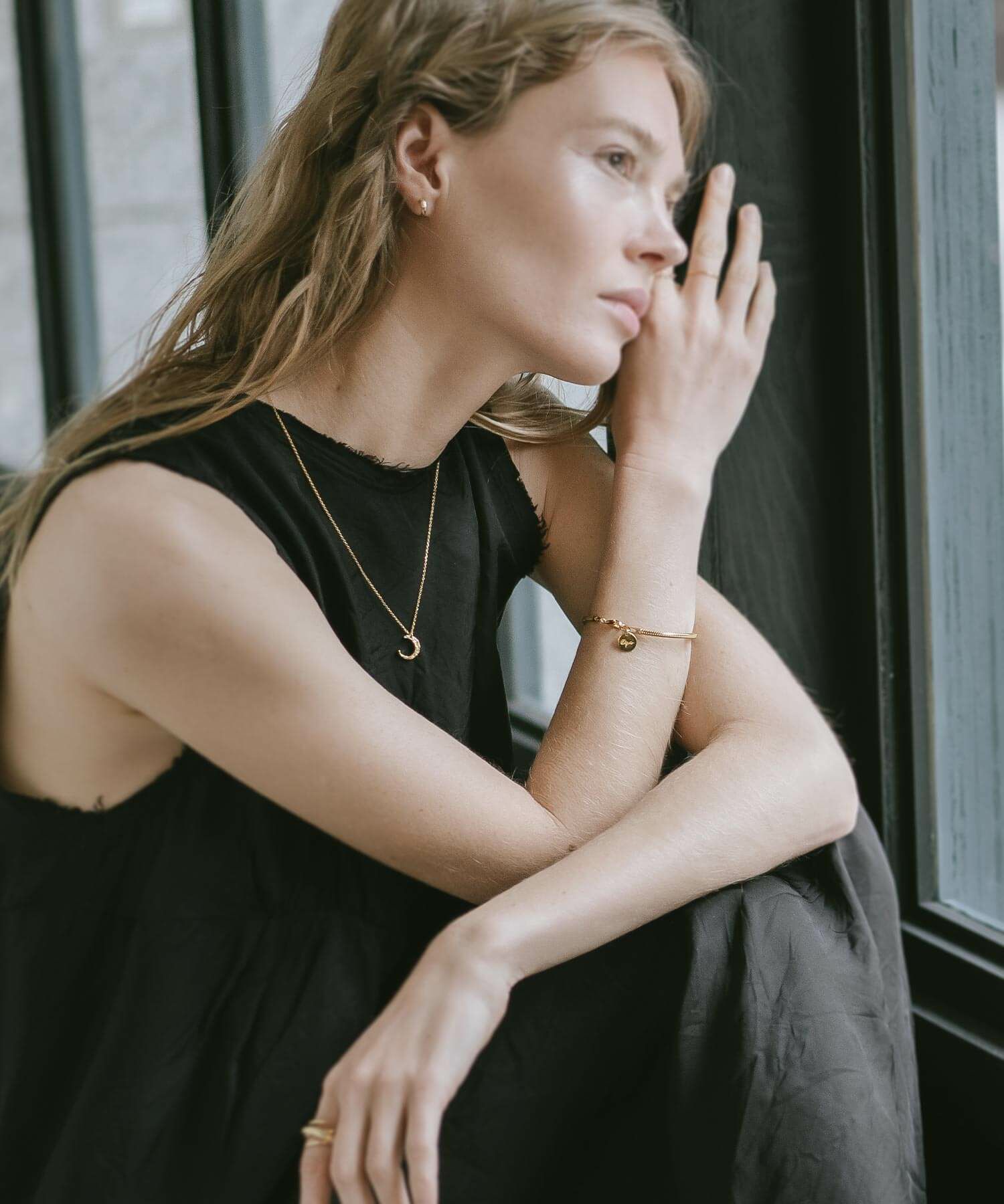 【訳ありアウトレット品】★通常価格→アウトレット価格 三日月 月 ネックレス レディース シンプル シルバー ネックレス 【Luneve ルネーブ】 クレセント ムーン 金属アレルギー対応 シルバー925 silver925 たたき 小豆チェーン 長さ48cm 51cm おしゃれ 大人 可愛い