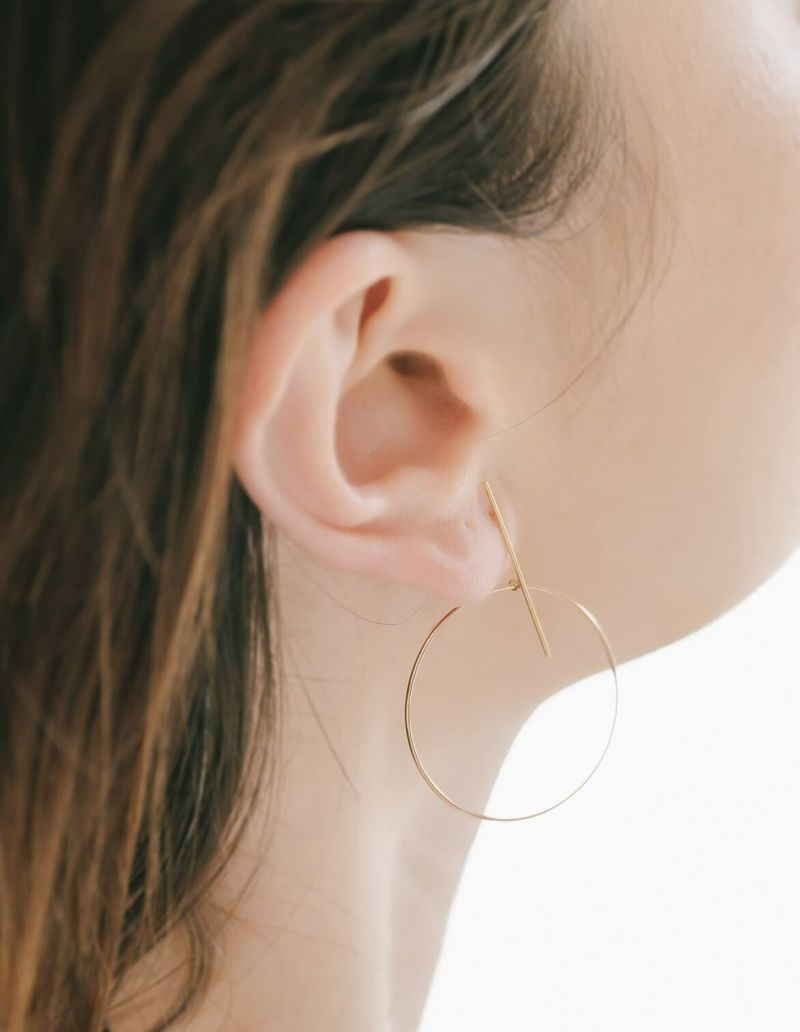 K10 Gold Delicate Hoop Earrings ORCUS K10 -オルクス- | Ops.(オプス 