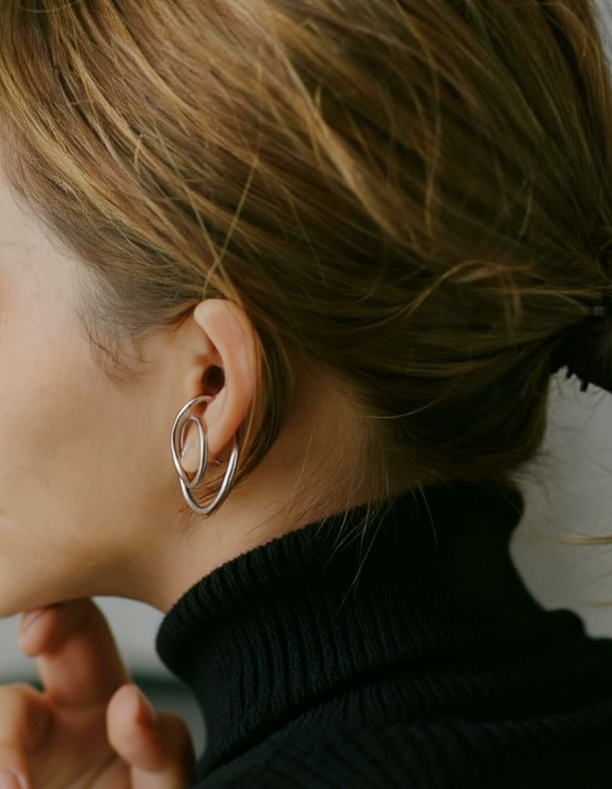 イヤーカフ シンプル レディース シルバー925 ノンホールピアス ピアリング 大ぶり 18k ゴールド仕上げ イヤリング Silver925 金属アレルギー対応 片耳用 フック ピアス カジュアル フォーマル おしゃれ 金属アレルギー SV925 ピアス プレゼント ピヤス イヤカフ ピアリング