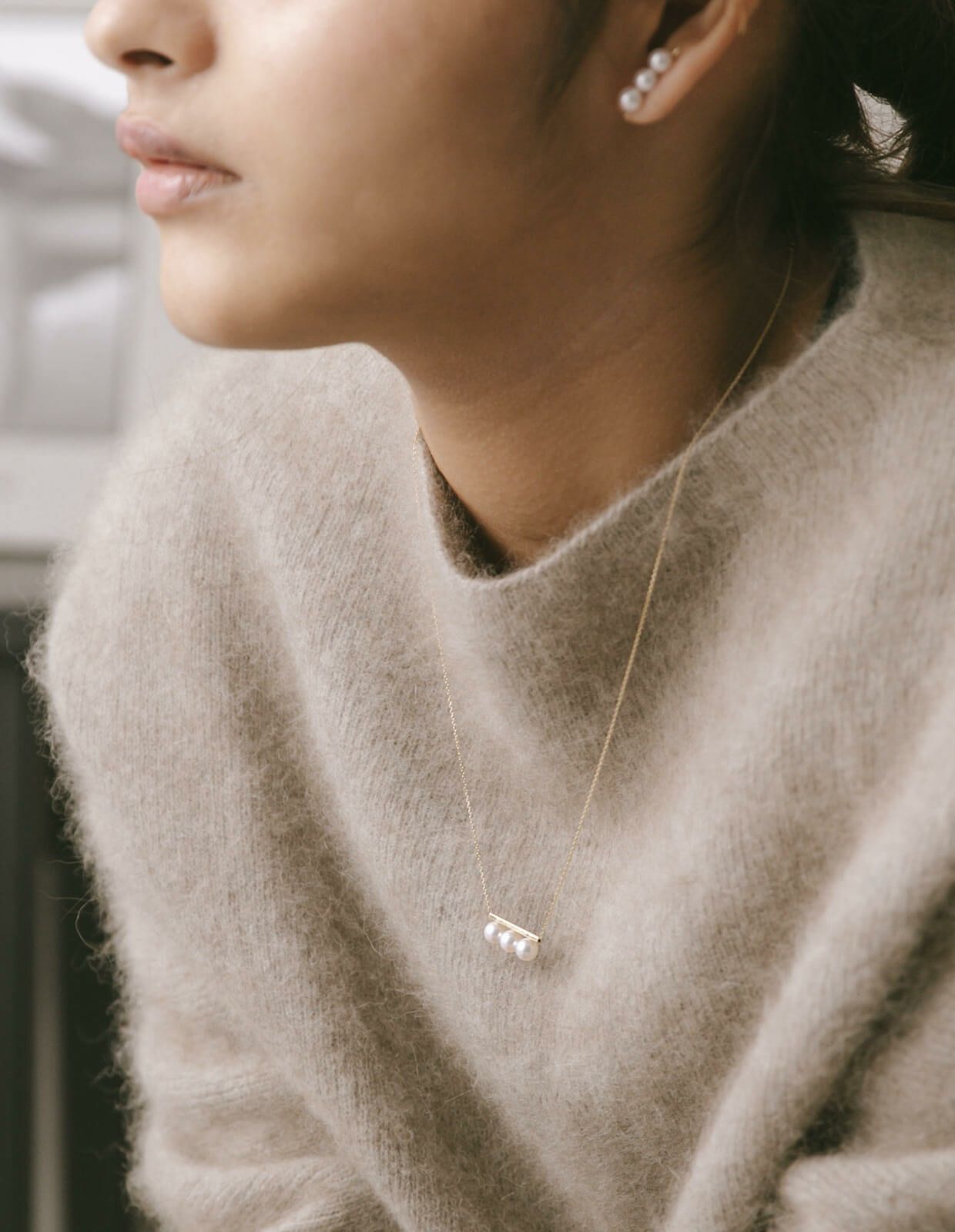 K10 Pearl Bar Necklace Akkord エコート Ops オプス 公式ストア