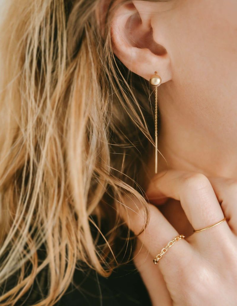 Elegant Pearl Chain Earrings PRENDOR-HAPA -プレドールハパ- | Ops ...