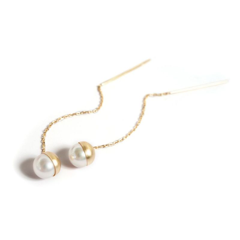Elegant Pearl Chain Earrings PRENDOR-HAPA -プレドールハパ