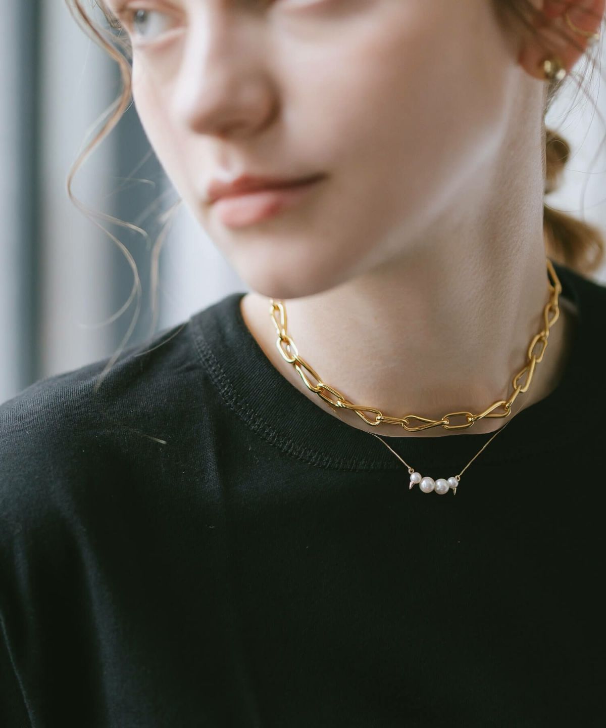 10K10金 アコヤ 真珠 パール 丸 サークル 長さ45cm 50cm 大人 可愛い おしゃれ ゴールド ネックレス レディース シンプル K10 アコヤパール あこや真珠