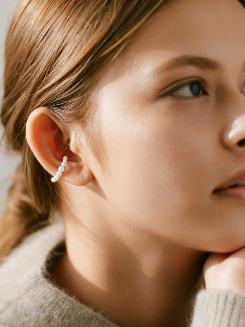 K10 10金 ピアス プレゼント イヤカフ ピアリング 卒業式 入学式 アクセサリー パール イヤリング １０金 10K イヤーカフ シンプル 真珠 レディース イヤカフ K10 パール 淡水真珠  ゴールド イヤリング カジュアル フォーマル おしゃれ