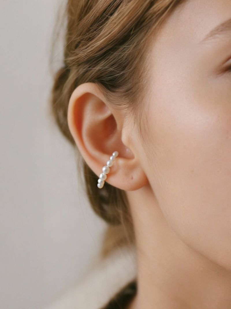 K10 10金 ピアス プレゼント イヤカフ ピアリング 卒業式 入学式 アクセサリー パール イヤリング １０金 10K イヤーカフ シンプル 真珠 レディース イヤカフ K10 パール 淡水真珠  ゴールド イヤリング カジュアル フォーマル おしゃれ