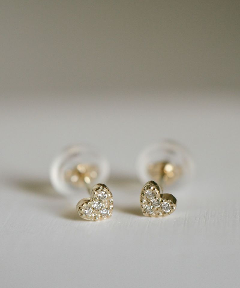 10k ピアス つけっぱなし 小さめ 天然ダイヤ 【MELE メレシリーズ】 ホースシュー クロス レディース ゴールド 10金 金属アレルギー 対応 レディース ジュエリー アクセサリー ピアス キャッチ k10 ダイヤモンドピアス