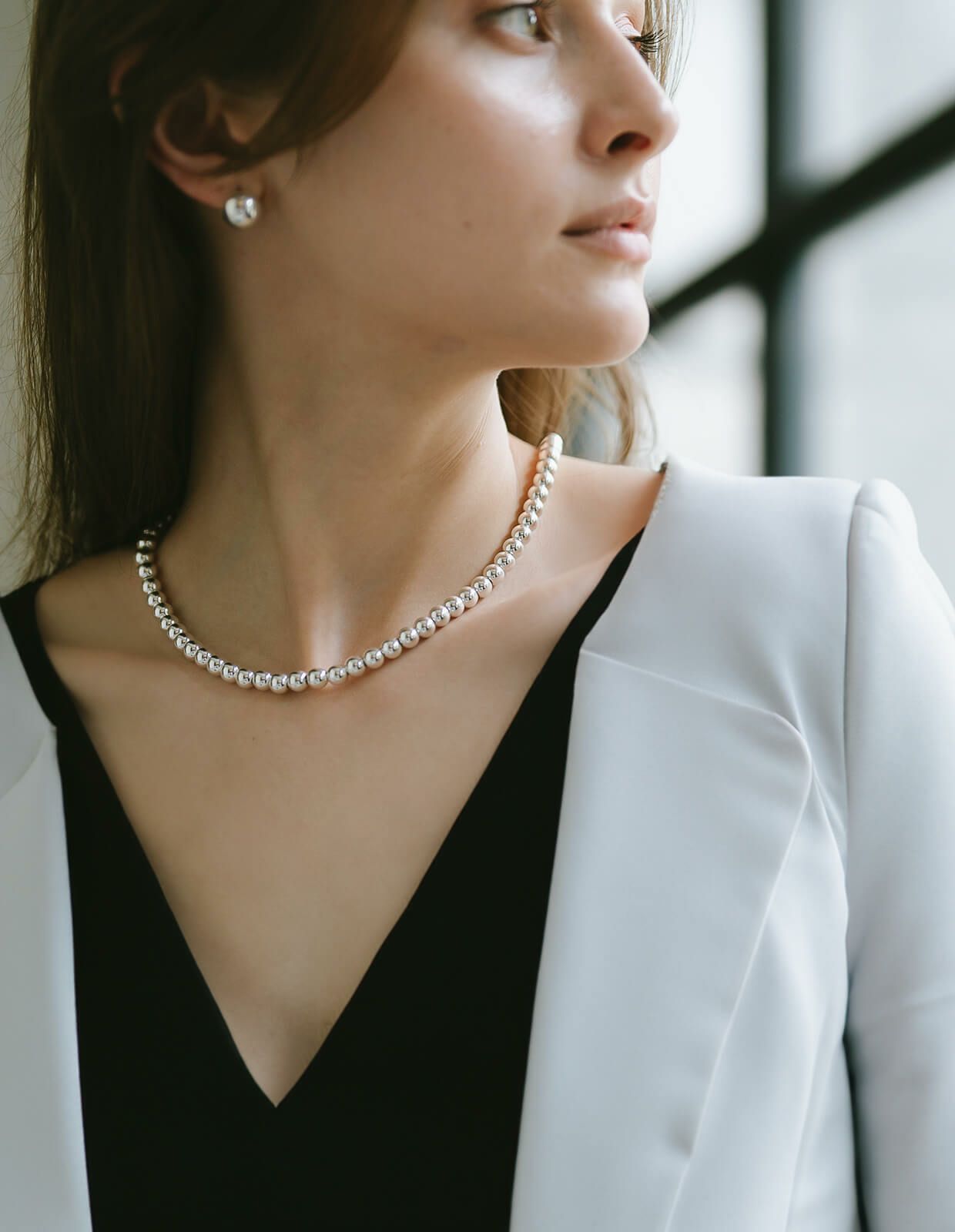 ボールチェーンネックレス 7mm玉サイズ Palmyla-short -パルミラ 