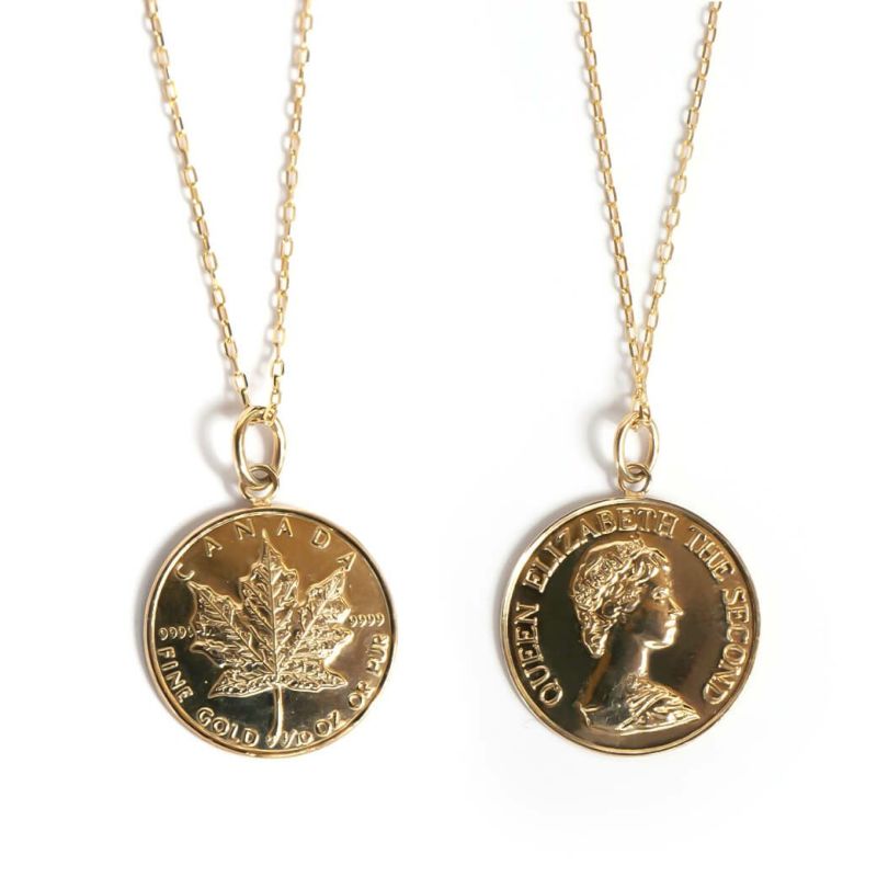 エリザベスコイン　メープル コイン　カナダコイン　ネックレス　ゴールド K10 10金 コインネックレス ブランド