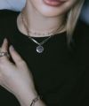 訳ありアウトレット品 通常価格→アウトレット価格 無地 コイン ネックレス ロング レディース シンプル ゴールド ネックレス 【Novac-blanca ノバックブランカ】 長め ペタル 丸 ラウンド サークル 金属アレルギー対応 シルバー925 silver925 たたき