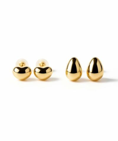 つけっぱなし ピアス ピアス 18金 レディース セカンドピアス k18 軸太 【MOLLICA-GRAND モリカ・グラン】 ポスト長め 18k 小ぶり 金属アレルギー 対応 レディース ジュエリー アクセサリー プレゼント カジュアル おしゃれ セカンドピアス シンプル ぷっくり 豆 エッグ 軽量