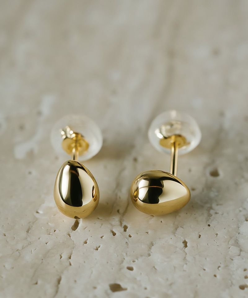 つけっぱなし ピアス ピアス 18金 レディース セカンドピアス k18 軸太 【MOLLICA-GRAND モリカ・グラン】 ポスト長め 18k 小ぶり 金属アレルギー 対応 レディース ジュエリー アクセサリー プレゼント カジュアル おしゃれ セカンドピアス シンプル ぷっくり 豆 エッグ 軽量