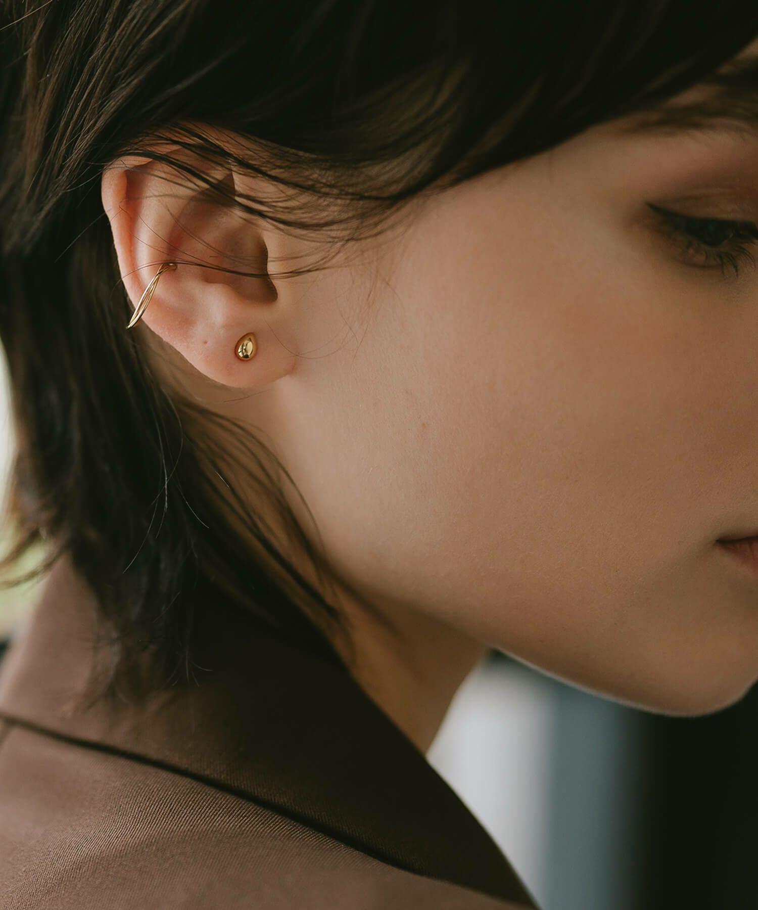 つけっぱなし ピアス ピアス 18金 レディース セカンドピアス k18 軸太 【MOLLICA-GRAND モリカ・グラン】 ポスト長め 18k 小ぶり 金属アレルギー 対応 レディース ジュエリー アクセサリー プレゼント カジュアル おしゃれ セカンドピアス シンプル ぷっくり 豆 エッグ 軽量