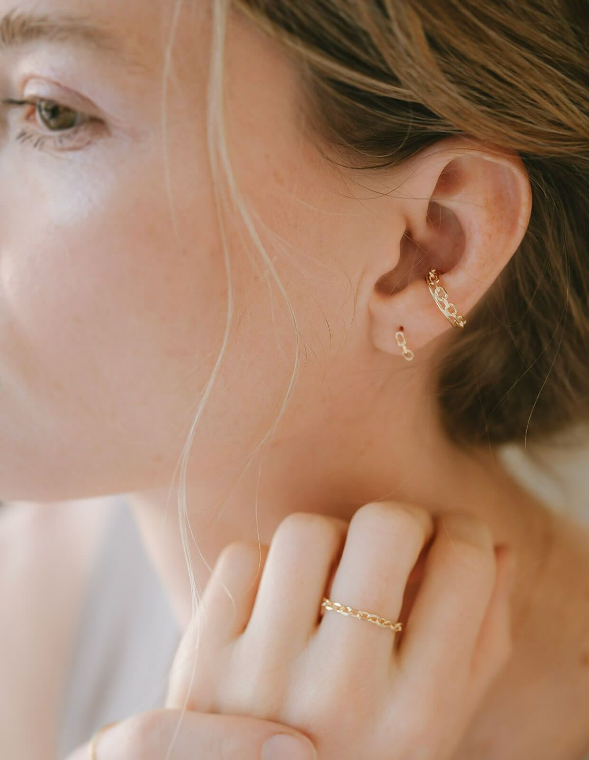 チェーン ピアス 金属アレルギー対応 キャッチ 【KATENA  pierce カテナ】 ピアス 小さい ゴールド レディース シンプル 小ぶり 華奢 細い 10金 k10 10k 日本製 ピアス メンズ チェーンピアス イエローゴールド