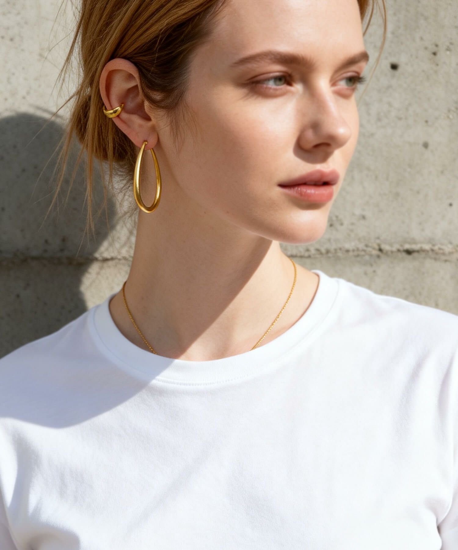 【訳ありアウトレット品】★通常価格→アウトレット価格 シルバー ゴールド ピアス フープ【Tilk ティルク】18K仕上げ 揺れる ドロップピアス オーバル フープピアス Silver925 両耳用 大ぶり ピアス ロングピアス レトロ キャッチレス 長さ4.5cm ピアス シルバー マット