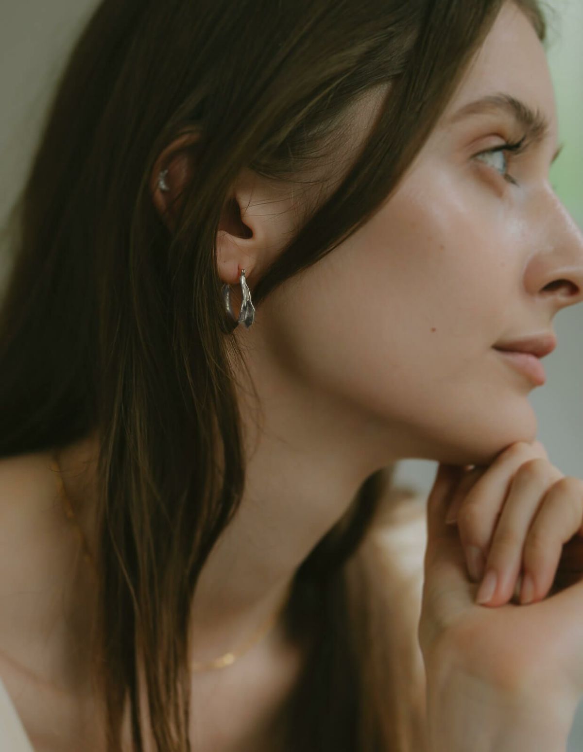 シルバー925 フープピアス ウェーブ