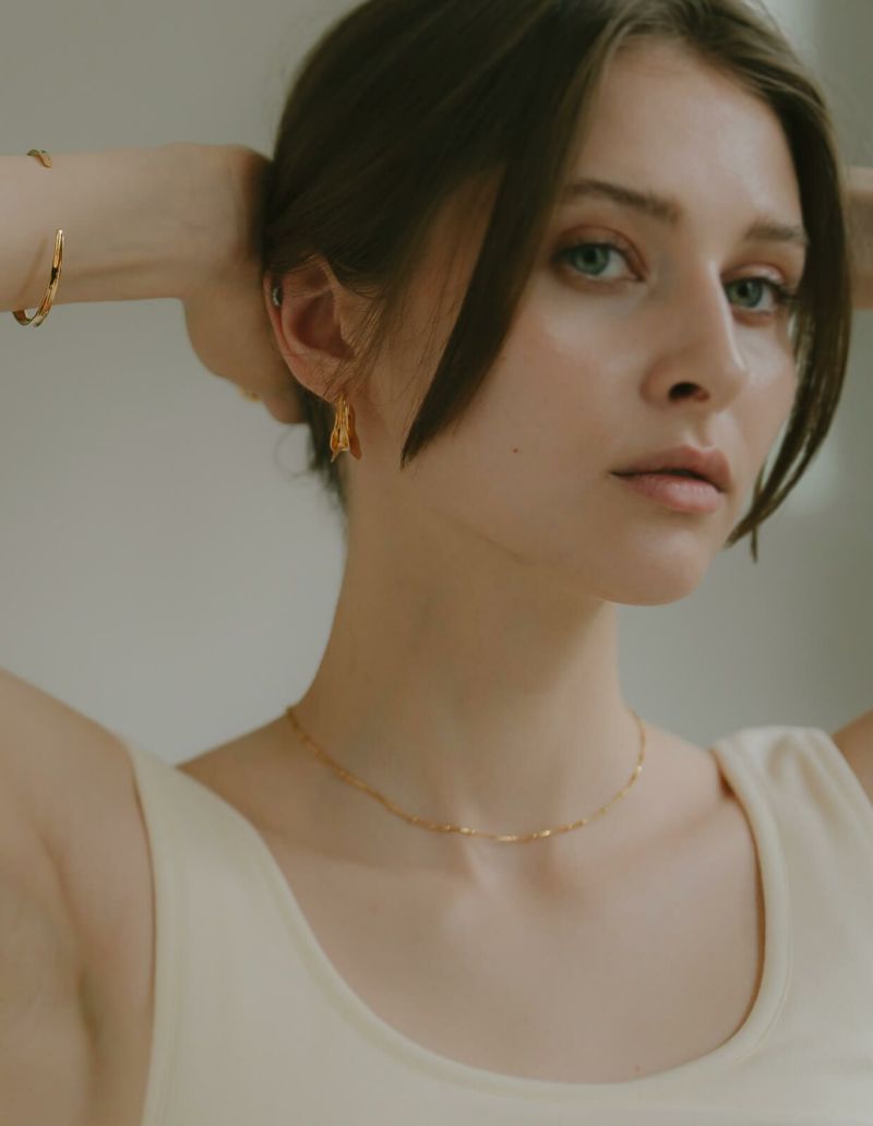 シルバー925 フープピアス ウェーブ