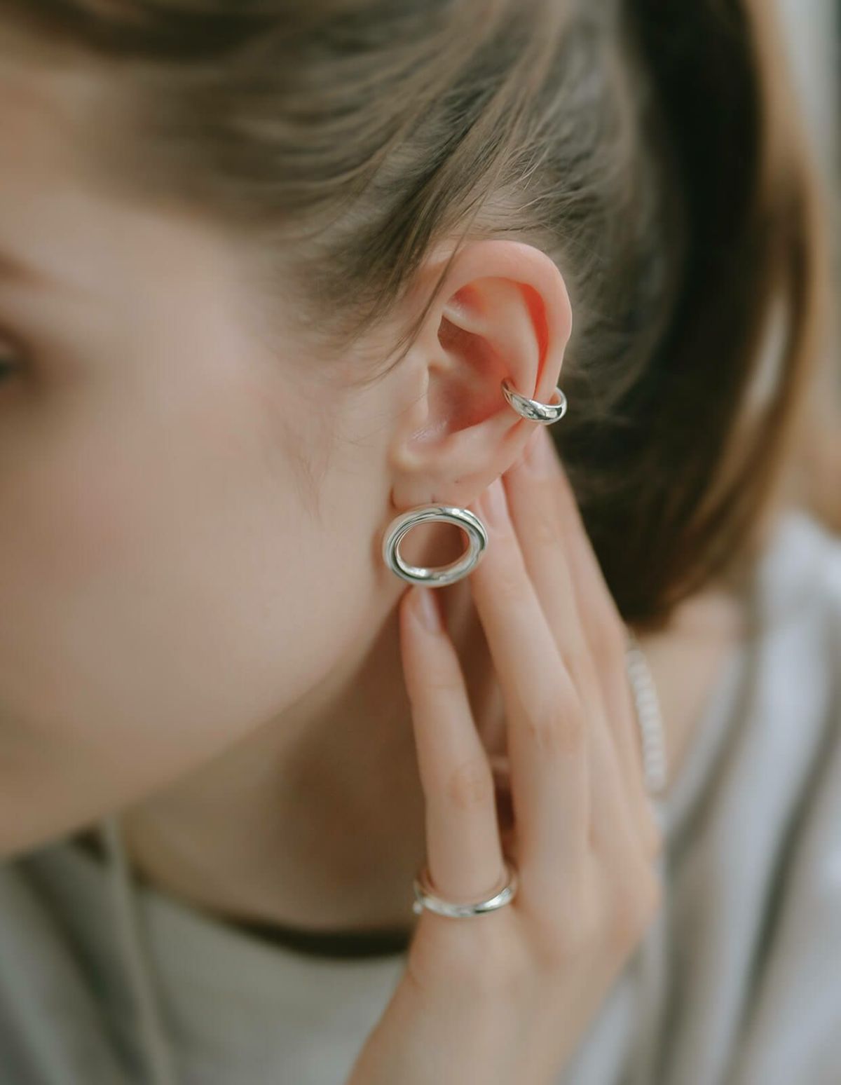 シルバー925 フープピアス