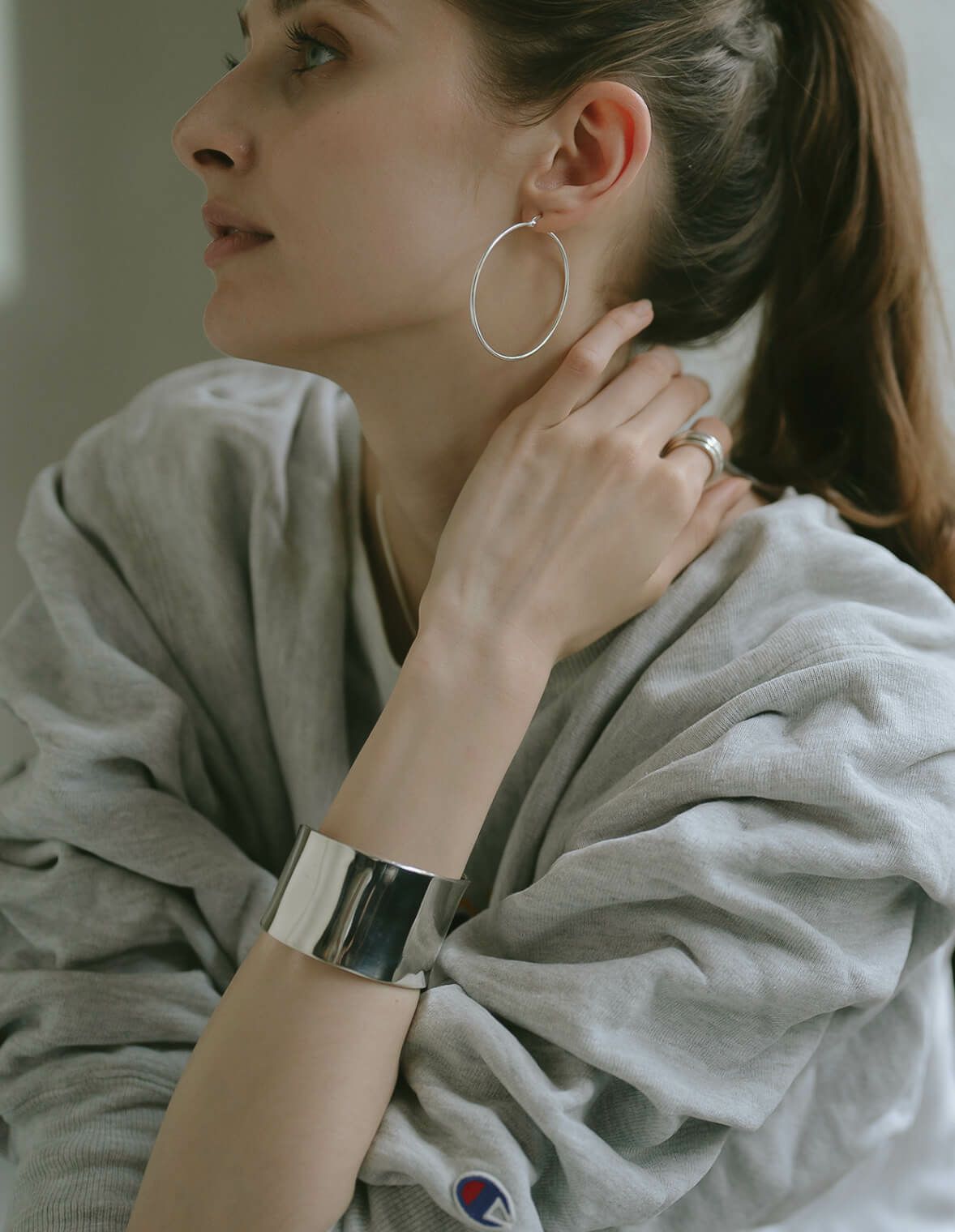 【訳ありアウトレット品】★通常価格→アウトレット価格 シルバー925 バングル 太め【Karpos カルポス】/ シルバー バングル シルバー ワイド カフ バングル ジュエリー アクセサリー レディース 幅広 太め ブレスレット シルバー925 SV925 シンプル silver925 カーブ