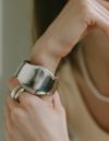 【訳ありアウトレット品】★通常価格→アウトレット価格 シルバー925 バングル 太め【Karpos カルポス】/ シルバー バングル シルバー ワイド カフ バングル ジュエリー アクセサリー レディース 幅広 太め ブレスレット シルバー925 SV925 シンプル silver925 カーブ