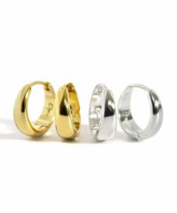 金属アレルギー対応ピアスフープ小さめ【kyklos-moonキクロス・ムーン】中折れ式シルバー925フープピアス18K仕上げシルバーピアスゴールドk18小ぶりピアスSilver92518金ニッケルフリーピアスシンプルレディース